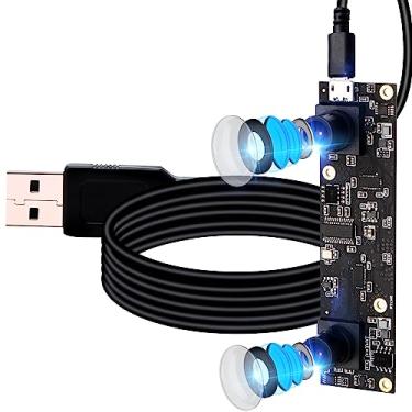 Imagem de Câmera USB de lente dupla 1080p 3D estéreo VR HD, módulo de webcam de vídeo USB2.0 para Android, Linux, Windows, câmera de segurança USB Web de 2 MP para sistema de contagem de pessoas, aplicação de