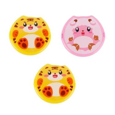 Imagem de KIT 3 Porta-Lanche Portátil Infantil Talheres educativa Crianças Marmi