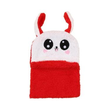 Imagem de Balaclava Infantil De Inverno Em Veludo Coral Com Desenho De Coelho, C