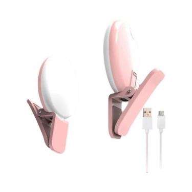 Imagem de Luz De Selfie LED Portátil Universal Com Carregamento USB E Clipe Para