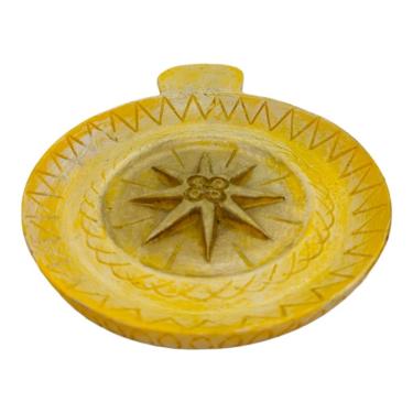 Imagem de Incensário Prato 10 cm Universal Amarelo em Resina