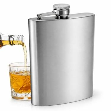 Imagem de Cantil de Bolso em Aço Inox 220 ml, Porta Bebida Compacto com Tampa Antivazamento, Leve e Discreto para Transporte Diário, Viagens e Uso ao Ar Livre