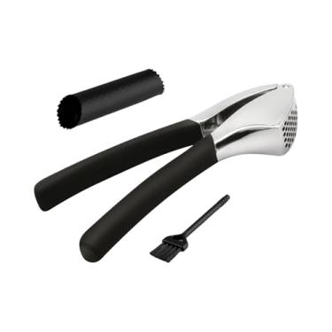Imagem de Espremedor de alho para cozinha | Aparelho doméstico fácil de espremer | Ferramenta manual de aço inoxidável para espremer alho | para cafeteria, piquenique, churrasco, acampamento, preparação de