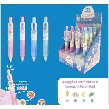 Imagem de Lapiseira Fun Click CIS 0,7 mm com Cores e Temas Variados, Azul
