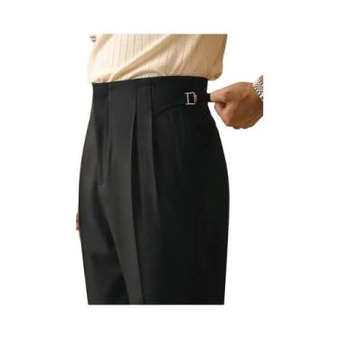 Imagem de Calças Masculinas De Cintura Alta E Perna Larga Estilo Napolitano Ital