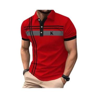 Imagem de Camisa Polo Casual Masculina De Manga Curta, Estilo Rugby, Para Uso Di
