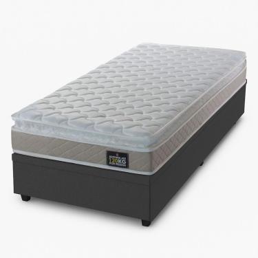 Imagem de Conjunto Box Baú Prince Com Colchão Hellen D33 Grafite Com Branco