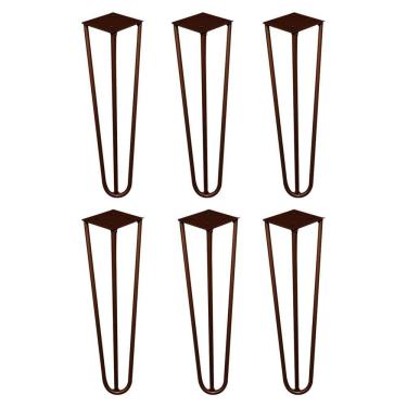 Imagem de Kit 6 Pés De Metal 30 Cm Mesa De Canto Rack E Puffs Bronze