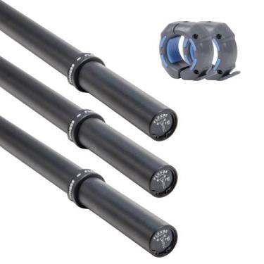 Imagem de Kit com 3 Fat Bar 1,50m Presilhas Flexbe Fitness Exercício Funcional