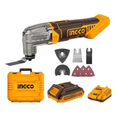 Imagem de Multiferramenta Oscilante Ingco 20V Multiuso Corte e Lixa com Bateria 