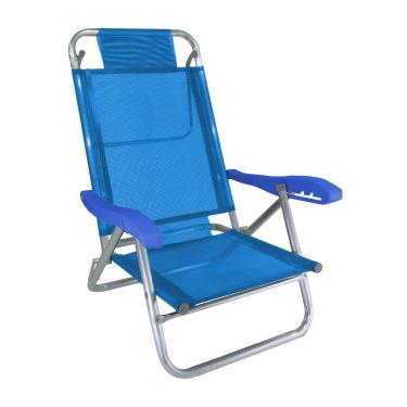 Imagem de Cadeira de Praia Alumínio 5 Posições Banho de Sol Zaka-Unissex