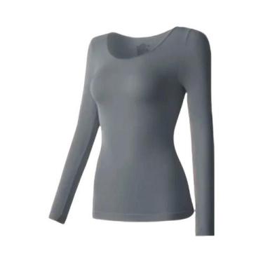 Imagem de Camiseta Térmica Feminina De Inverno De Manga Longa Fina L-XL - NONE, 