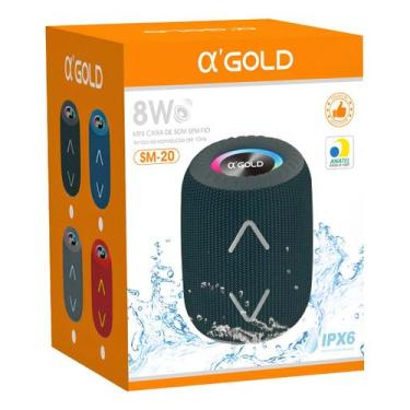 Imagem de Mini Caixa De Som Bluetooth AGOLD IPX6 SM-20 8w Cor Preto, Preto, 110V