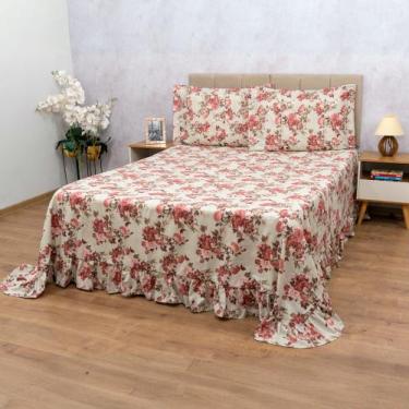 Imagem de Colcha King super King 3 Pçs Babado Micropercal Cobre Leito - RAFALORO