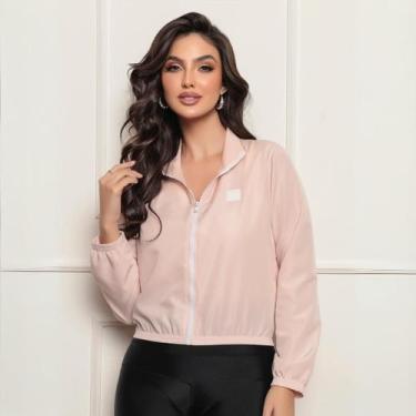 Imagem de Jaqueta Corta Vento Feminina Com Proteção UV S/Capuz Aerre Moda, Rosa,