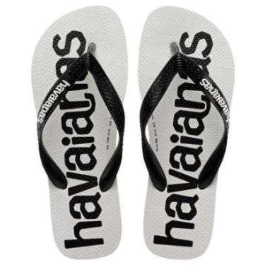 Imagem de Chinelo Havaianas Top Logomania 2 - Branco e Preto - 45/46-Masculino