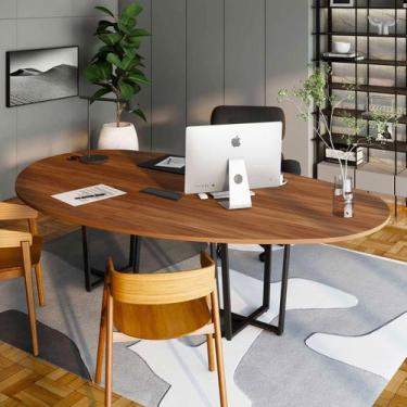 Imagem de Mesa de Reunião Orgânica 2,70m x 1,60m com Pés em Metal Tampo Bipartid