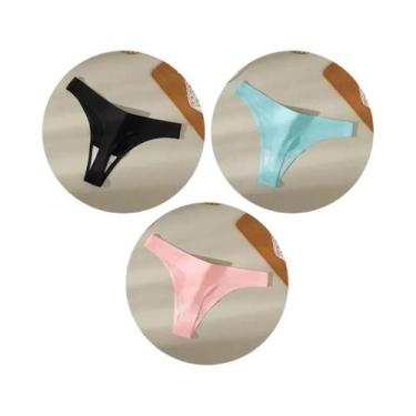 Imagem de Conjunto De Calcinhas De Seda Sem Costura Para Mulheres 3PCS, G-String