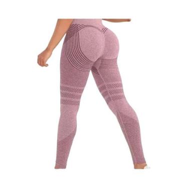 Imagem de Calças De Yoga Femininas De Cintura Alta Sem Costura, Leggings Slim Qu