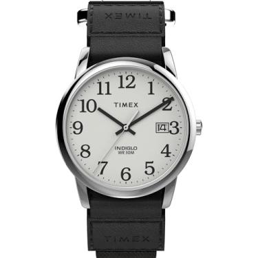 Imagem de Timex Relógio masculino Easy Reader, preto/prata/branco/E/35 mm, 35mm, Relógio de leitura fácil