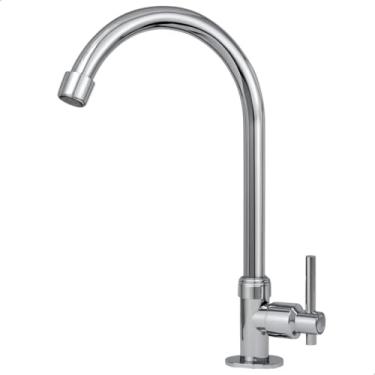 Imagem de Torneira Pia Banheiro Lavabo Bancada Metal Inox Bica Alta Móvel 360° SOFTINOX — Torneir...