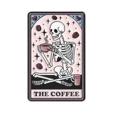 Imagem de Broche De Pata De Gato Esqueleto Com Fases Da Lua, Impressão UV, Carta