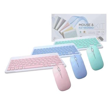 Imagem de Teclado E Mouse Color Sem Fio Ultra Fino Portátil Bluetooth