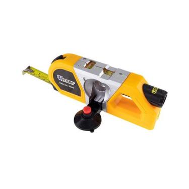 Imagem de Nivel a Laser Nivelador Profissional com Trena 3m Embutida Horizontal 