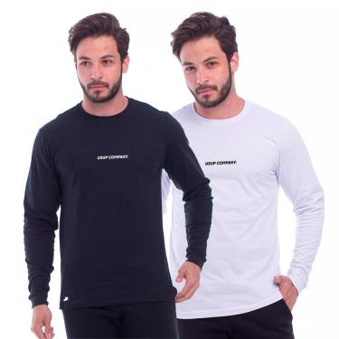 Imagem de Kit 2 Camisa Manga Longa Masculina Confortavel Frio Intenso-Masculino