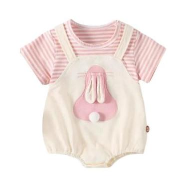 Imagem de Macacões Listrados De Coelhinho Para Bebês Meninas Estilo Coreano Roup