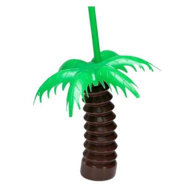 Imagem de Copo com Tampa e Canudo - Coqueiro Kids Marrom 350m - 1 unidade - Rizz