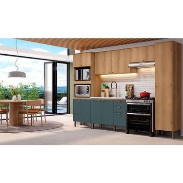 Imagem de Cozinha Modulada Finesse Ambiente Composição 22 Capuccino Azul - THB -