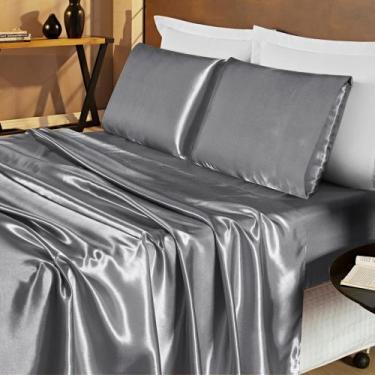 Imagem de Jogo de cama romantic king 4 peças - tecido cetim charmousse - MAYRA E