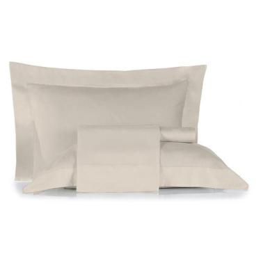 Imagem de Jogo de Cama King Size Liso 300 Fios Nova América, Pérola