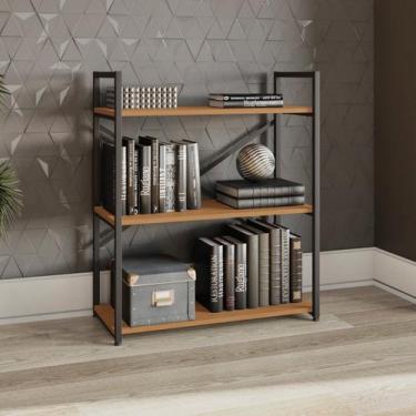 Imagem de Estante Industrial Metal E Madeira Organizador Baixo 85x72cm - Kappesb