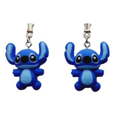 Imagem de Stitch - Brinco Infantil Lilo Stitch Resina Azul Ou Rosa - MANUELA BEA