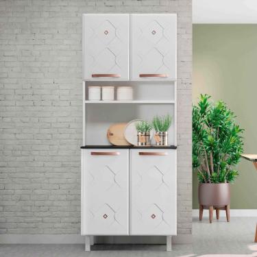 Imagem de Armário Paneleiro Duplo de Aço Telasul Mirage 4 Portas Branco