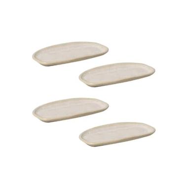 Imagem de Conjunto de Travessas Ovais Rasas Mini Porto Brasil Orgânico Latte 16,5x8cm - 4 Peças