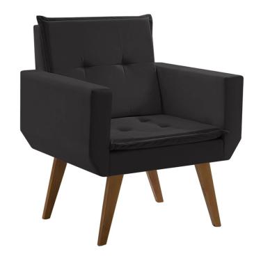 Imagem de Poltrona Decorativa Taurus 1 Lugar Suede Preto D Salla