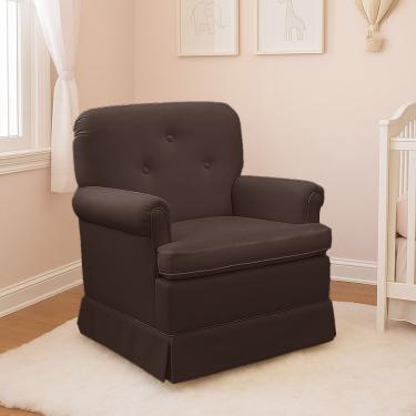 Imagem de Poltrona De Amamentação Lígia Sintético E03 Balanço Couro Sintético Marrom D'Rossi