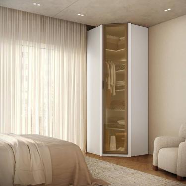 Imagem de Guarda-roupa Modular 1 Porta Reflecta Canto Altezza Branco