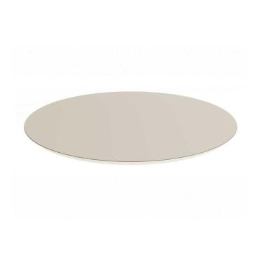 Imagem de Tampo para Mesa de Jantar TA60 em MDF e Vidro 120cm Off White Redondo Madeirado Kappesberg