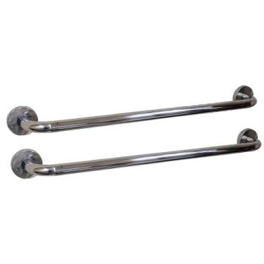 Imagem de Barra Alça Apoio Kit 2 Uni Aço Inox 50cm Acessibilidade - LEVA PRO PET