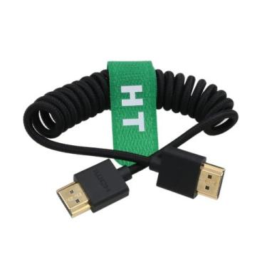 Imagem de Cabo HDMI HangTon 8K 30fps 4K 60p 120p 2.1 tipo A trançado em espiral