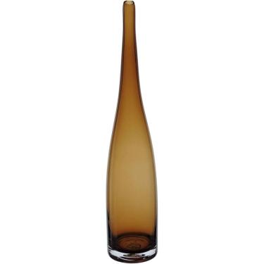 Imagem de VASO DECORATIVO ENFEITE PLANTA GARRAFA VIDRO 41x8x8cm ÂMBAR