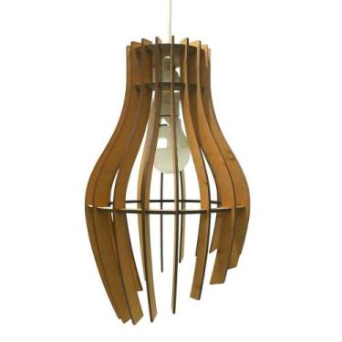 Imagem de Luminária Teto Tipo Pendente Garra Mdf - Completa Cor: Mdf Cru - LENOB