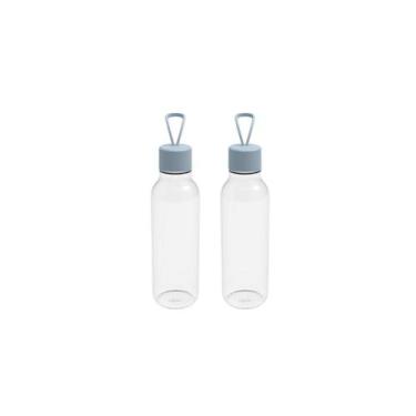 Imagem de Kit Garrafa para água squeeze liv Ou 700ml Linha Marmitou, Azul Glacia
