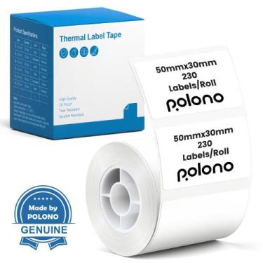 Imagem de Etiqueta POLONO PM220S térmica 50x30mm branca 230 etiquetas em rolo