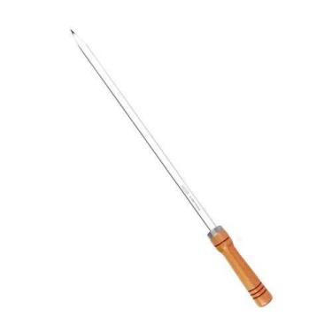 Imagem de Espeto para Churrasco Espeto Simples 80CM Alumínio com Cabo de Madeira