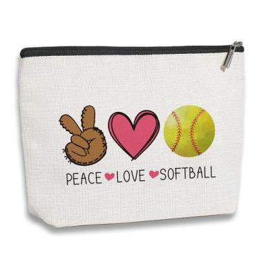 Imagem de Bolsa de maquiagem kdxpbpz Presentes de softball para meninas à prova 